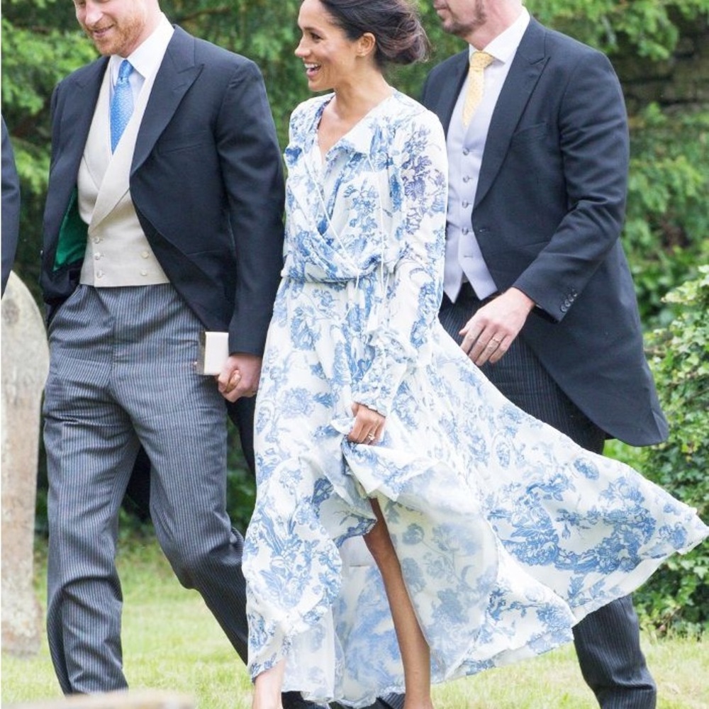 Couture Oscar de la Renta Floral Velvet Maxi | Meghan Markle Royal Dress | NWT